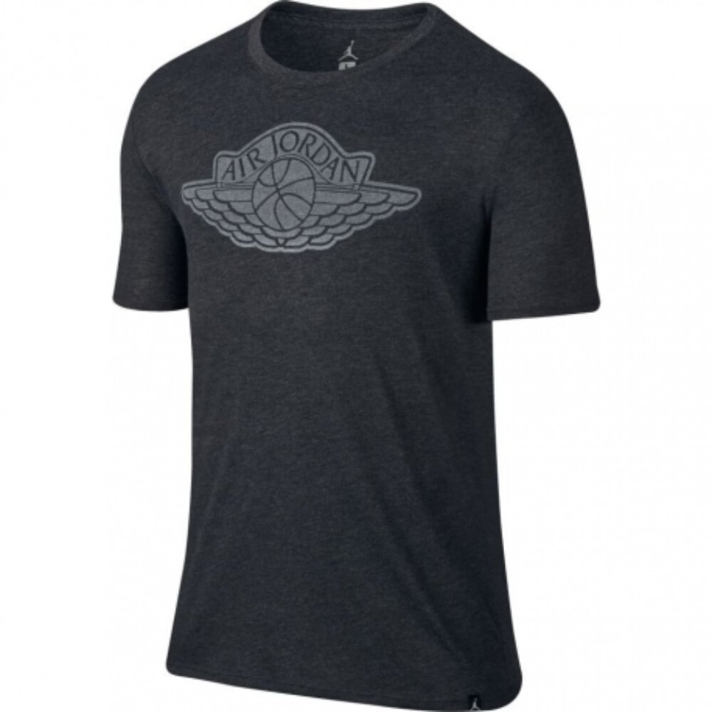 Jordan Women's Black Gray Short Sleeve Wings Logo Casual T-Shirt Size 3XL